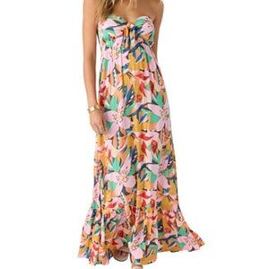 NWT O'Neill Isadora Floral Printed Strapless Maxi Dress Size Medium